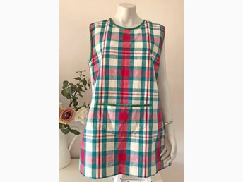 Vintage förkläde 60 tal 70 tal vit r.. (411139857) ᐈ Vintage retro förklädes klänning sommarklänning röd bomull