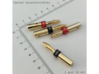 Ugreen Guldpläterade banankontakter med aluminiumhölje, röd och