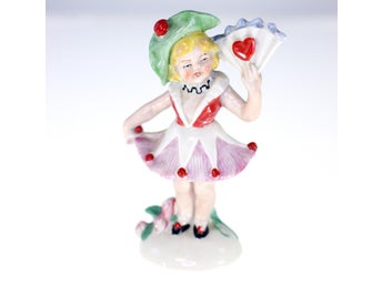 Vintage porcelain heart lady figurine-over 60 years old