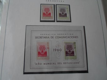 Argentina 1960 Världsflyktingåret 2 postfriska märken och miniark se bild