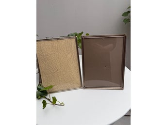 2 Vintage Jyden Brons Fotoramar, 1 Ram med Kupat Glas + Bonus Ram TOMA