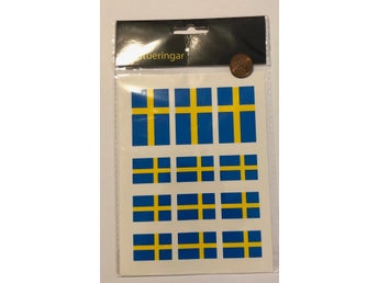 1 ark temporär Sverige flagga tatuering kalas fest