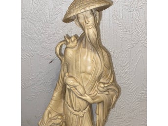 Kinesisk skulptur En man med fåglar