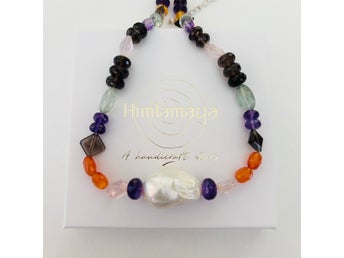 Halsband med Barock pärla och ädelstenar
