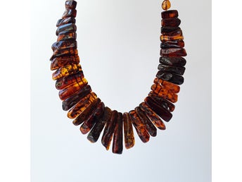 Baltic amber Cleopatra style gemstone necklace
