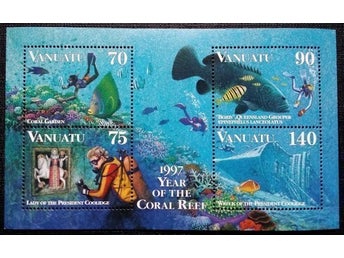 Vanuatu miniark 1997 YEAR OF THE CORAL REEF