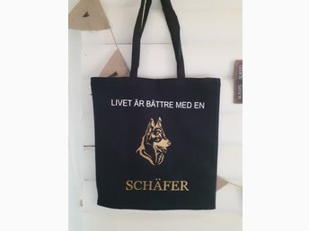 Tygkasse. Tygväska. Hund, schäfer Väska Tygkasse. Tygväska. Hund, schäfer Väska