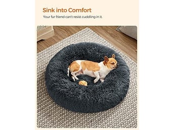 Hundsäng Donut Kattsäng, Fluffig Husdjurssäng, Mjuk Lång Plysch PGW038G02