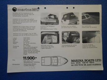 Reklamblad Marina M17 Marina Boats Ltd Särö