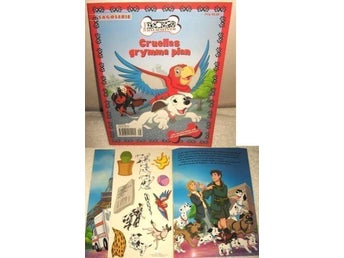 Disney Dalmatinerna Cruellas Grymma Plan Klistermärken bok
