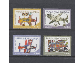 Papua Nya Guinea, Mi 1646-49, Flygplan konstnären Mathias Kauage, xx