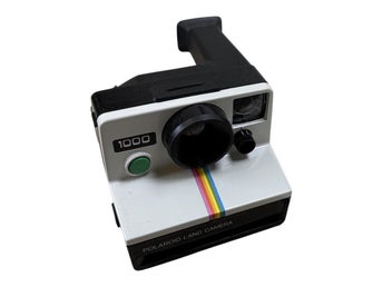 Polaroid 1000 Land Camera Analog Kamera Vit Svart Retro Regnbåge