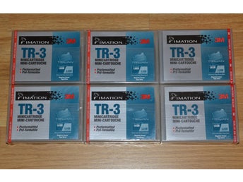 6st Imation TRAVAN TR-3 minikassetter 1.6GB/3.2GB (oöppnade / plomberade)