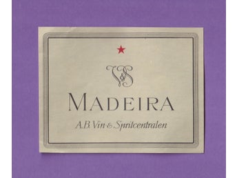 Madeira AB Vin-& Spritcentralen etikett