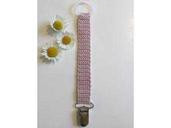 Napphållare nappband napp virkad baby barn ljusrosa