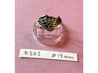 NY ring stor spindelnät silver metall - 18mm - chunky trend - spider web