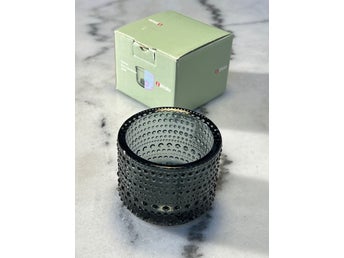 Iittala Kastehelmi ljuslykta grå - Oiva Toikka - Med originalkartong
