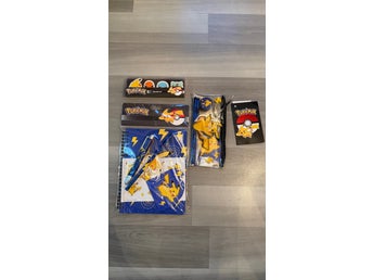 Nytt Pokémon Skolstartspaket med Anteckningsbok, Pennor, Sudd, Pennfodral mm