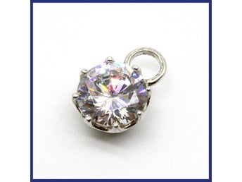 Hänge, 925 silver, vit sten (vikt 1,3g)