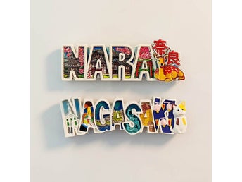 2st Nara & Nagasaki Japan Kylskåpsmagneter