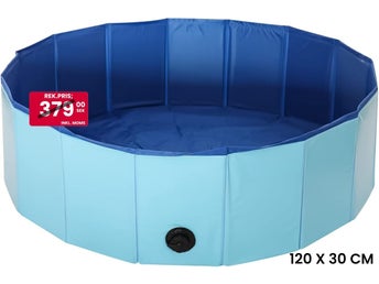 NY Hund/barn pool | 120 x 30 cm blå | Slitstark | CE-märkt