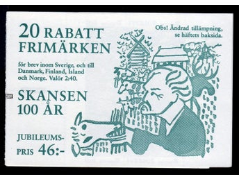 H.415B, Rabattmärken XIII - Skansen 100 år, RT + cyls 2 + knr 02795 - trippel!!!