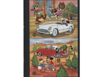 Redonda (Antigua) 1990 Disney Jul Bilar Musse Pigg 2v i 2 block