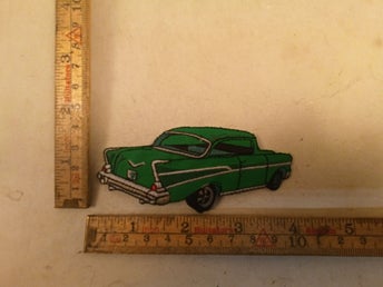 tygmärke chevrolet bel air grön 006