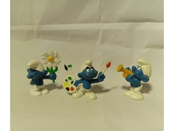 Smurfarna figurer, 3 st, Konstnär smurf