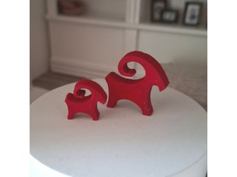 1:12 Miniatyr Jul Bockdekorationer, 2 st