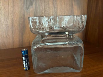 Riihimäen Lasi Finland - stor glasvas - finskt vintageglas