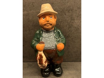 Rolf Berg gubbe med hatt och en fisk i fint skick