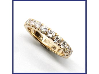 Ring, 18K guld, allians, naturliga briljantslipade diamanter (1,3ctv, stl 16mm)