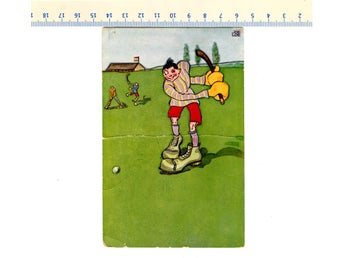 Vykort med golfmotiv