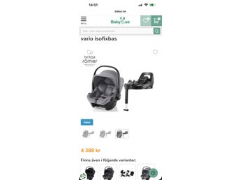Britax Römer babyskydd inkl. Fäste för bilen