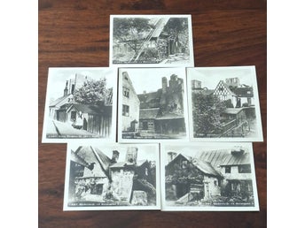 Visby; Mellangatan, N:a Murgatan, Häggska gården. 6 äldre foton / tryckta foton.