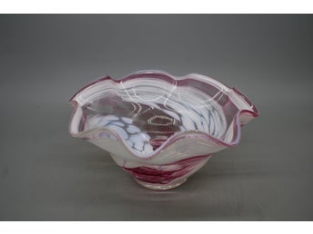 Vacker skål i färgat glas , 1900-tal , Vintage