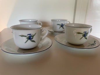 Jarolina Poland kaffekoppar med fat, 4 st
