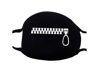 Ansiktsmask - Svart - Blixtlås Dragkedja - Maskerad
