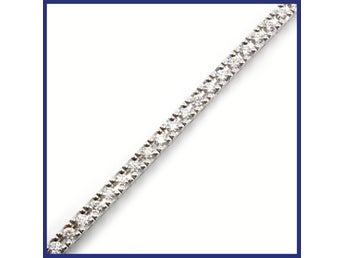 Tennisarmband i 18K vitguld, naturliga briljantslipade diamanter (1,54ctv, 18cm)