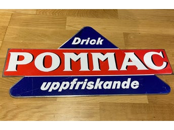Retro/vintage Pommac plåtskylt