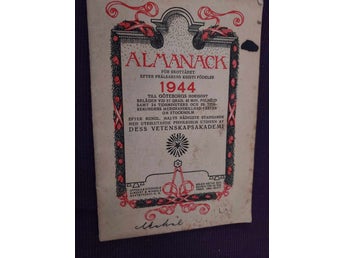 Almanacka för Samlare eller Museum 1944 Bredd ca 9,5 cm Längd ca 13,5 cm
