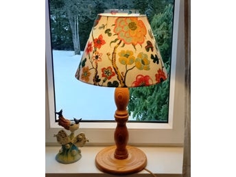 Retro 70-tals Bordslampa Furu