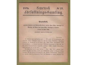 SFS 1875-77. Fridlysning järnväg Tenhult - Götebog m.m.