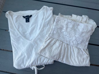 H&M MAMA , Två vita gravid/mammatoppar , Medium