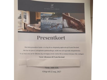 Presentkort 5000kr Nynäs havsbad spa