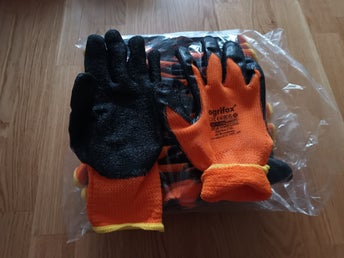 12 par Vinterhandskar Latexbelagda – Storlek 10