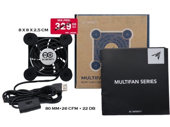 NY MULTIFAN S1 / 80 mm USB-fläkt / 26 CFM/22 dB / Perfekt till kylning av PS4/5