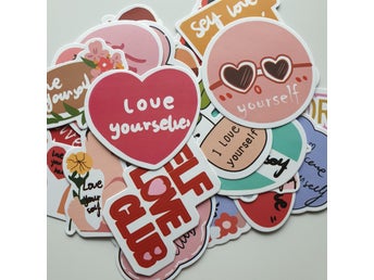 25st love yourself klistermärken/stickers