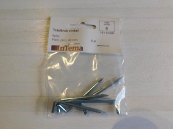 Tråkrok 40 mm Förnicklad Järn ( 5 styck ) Svensk Tillverkad